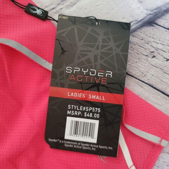 NWT Woman’s SPYDER Running Shorts Coral Reflective Seams Size Small - Picture 2 of 7